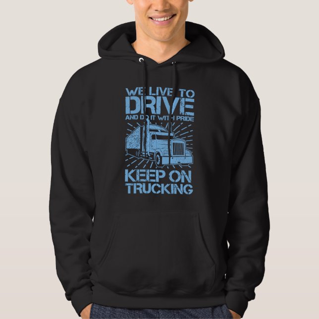 Behålla om 18 Wheeler Blue Hoodie (Framsida)