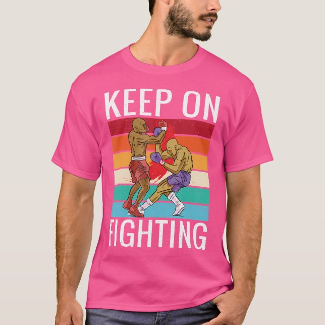 Behålla om kampen mot fotbollsboxare t shirt (Framsida)