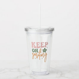 Behålla om leende inspirationsoffert take away mugg