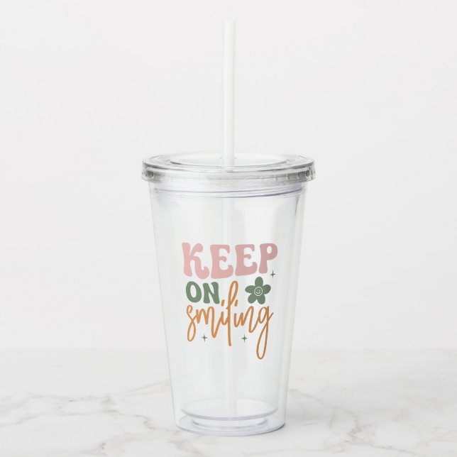 Behålla om leende inspirationsoffert take away mugg (Framsida)