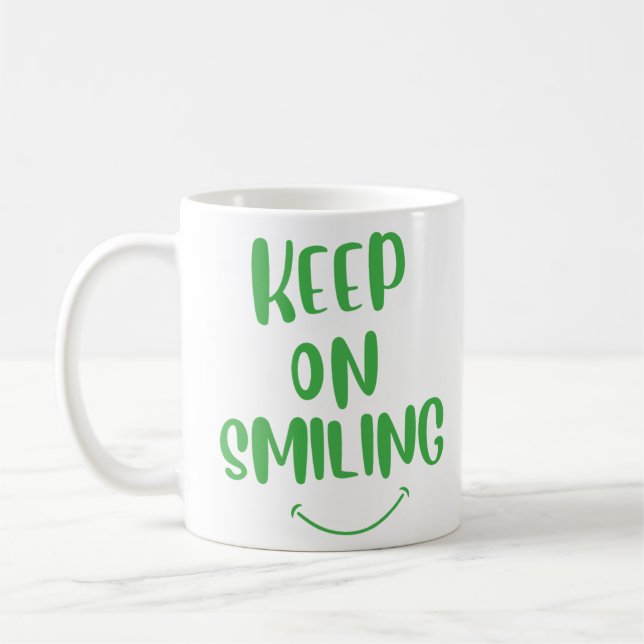 Behålla om leende kaffemugg (Vänster)