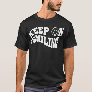 Behålla om leende Retro Smile Ansikte Mental Healt T Shirt