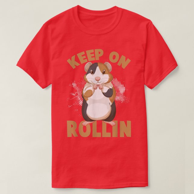 Behålla om Rolling Cute Hamster Guinea Grisar Funn T Shirt (Design framsida)