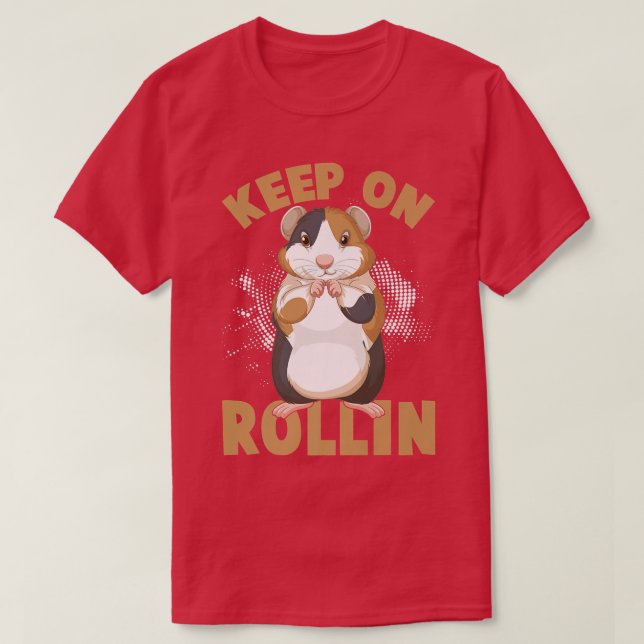 Behålla om Rolling Cute Hamster Guinea Grisar Funn T Shirt (Design framsida)
