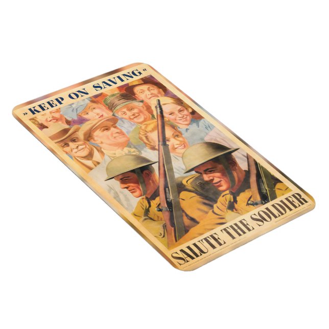 Behålla om sparande. Återutskrift av brittisk krig Magnet (Högersidan)