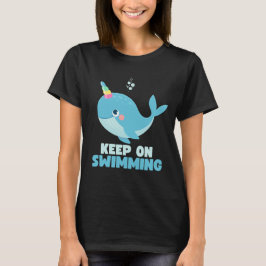 Behålla om Swimming Kawaii Whale T Shirt