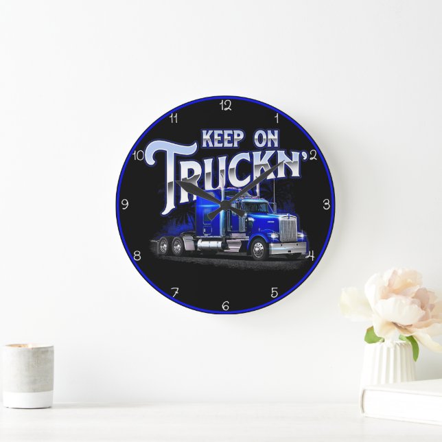 Behålla om Truckin' Blue Rig Stor Klocka (Hem)