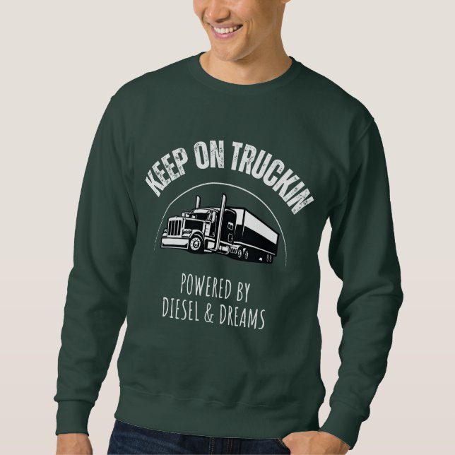 Behålla om Truckin med Diesel & Dreams Lång Ärmad Tröja (Framsida)