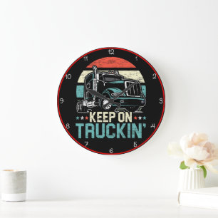 Behålla om Truckin': Retro Road Stor Klocka