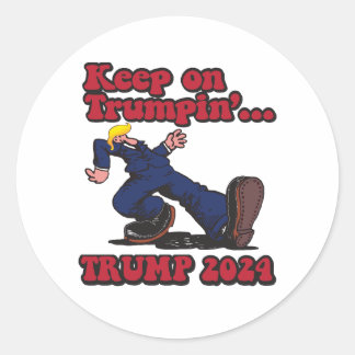 Behålla om Trumpin Trump 2024 Runt Klistermärke