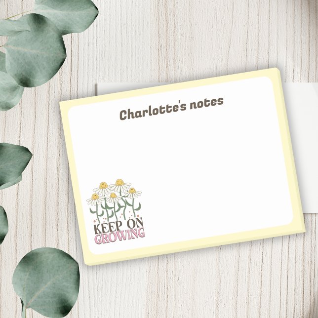 Behålla om växande positiva citattecken Retroplomm Post-it Block (Skapare uppladdad)