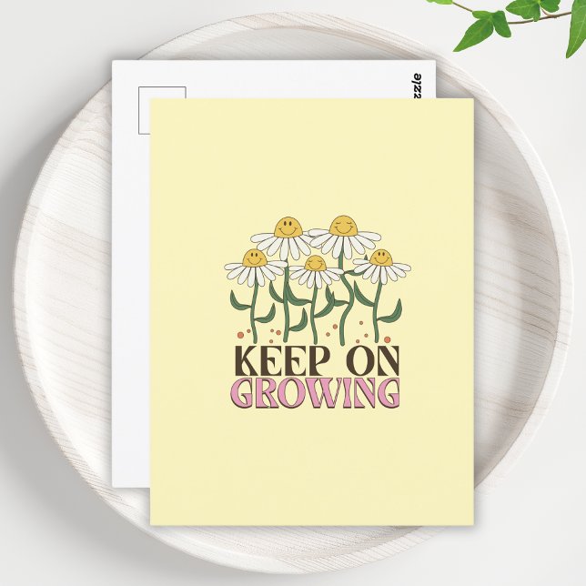 Behålla om växande positiva citattecken Retroplomm Vykort (Skapare uppladdad)