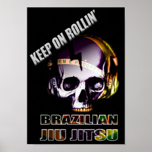 Behålla on Rollin' Brazilian Jiu Jitsu Skull Poste Poster
