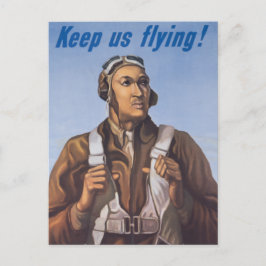 Behålla oss flyger! Vintage Afrikansk-amerikansk W Vykort