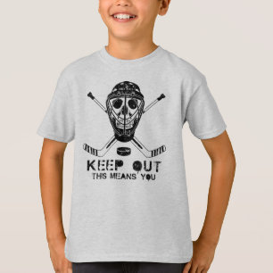 Behålla Out Hockey Goalie Skull Youth T-Shirt