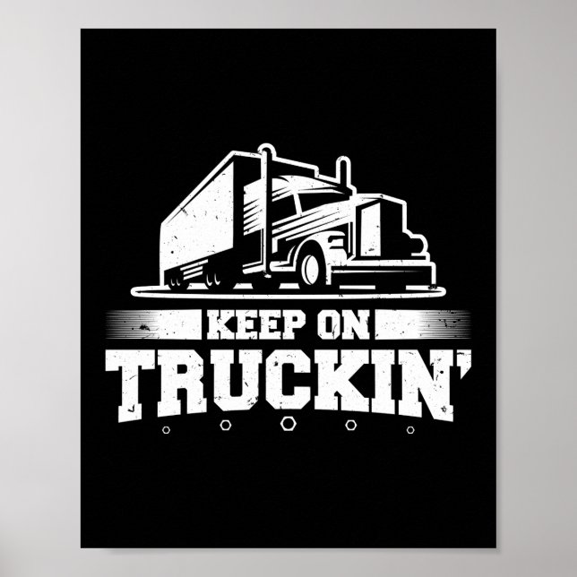 Behålla på drivrutin för Truckin' Funny Trucker La Poster (Framsidan)