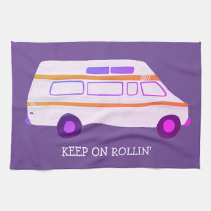 BEHÅLLA PÅ Retro Campervan Motorhome RV lilor f Kökshandduk