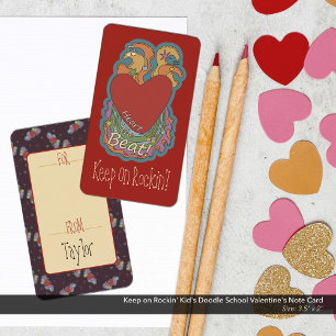 Behålla på Rockin' Barn Doodle School Valentines Anteckningskort