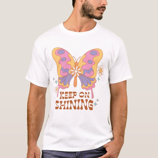 Behålla på shiningfjäril t shirt (Framsida)