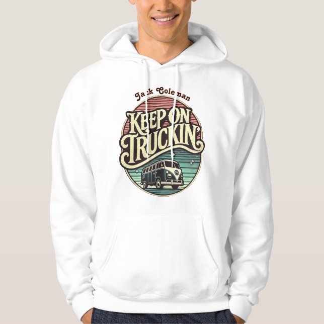 Behålla på Truckin Retro 60- Personligen Hoodie (Framsida)