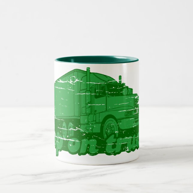 Behålla på truckinmuggen Två-Tonad mugg (Center)