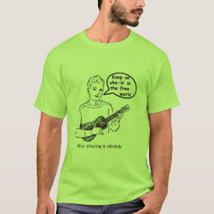 Behålla på uke-in den fria världen (ukulelen) tröja