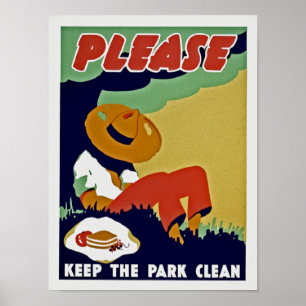 Behålla parken Rengör Poster