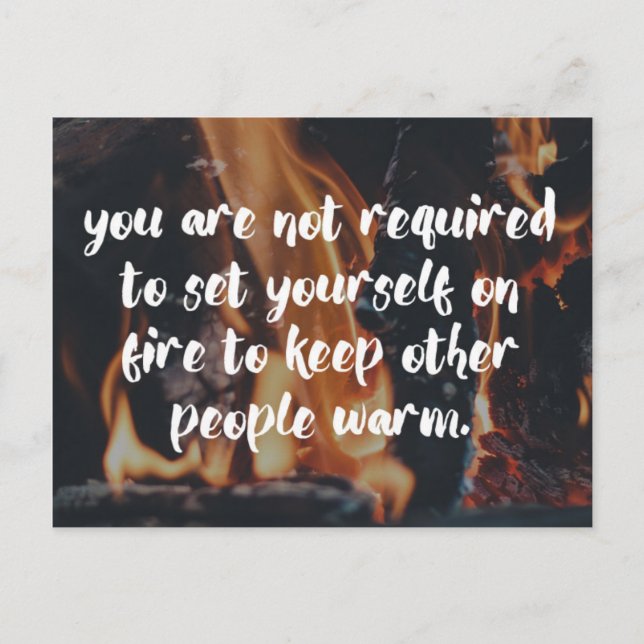 Behålla People Warm Quote Vykort (Framsida)