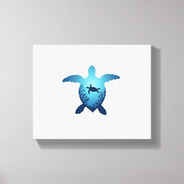 Behålla Plastfri Spara av havsköldpaddor T-S Canvastryck (Framsida)