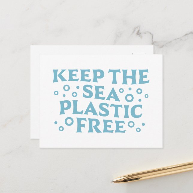 Behålla Plastfria föroreningar i havet Vykort (Fram/Back In Situ)