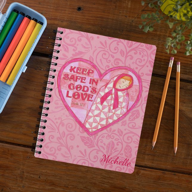 Behålla Säker i Guds Kärlek Prayer Journal bärbara Anteckningsbok Med Spiral (Skapare uppladdad)