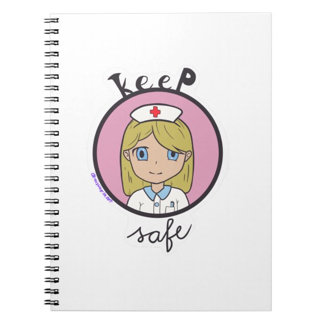 Behålla Säker sjuksköterskeavgift Doodle Teckning Anteckningsbok (Framsidan)