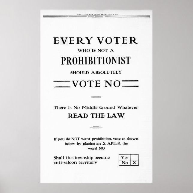 BEHÅLLA SALOONS OPEN VOTE 1916 POSTER (Framsidan)