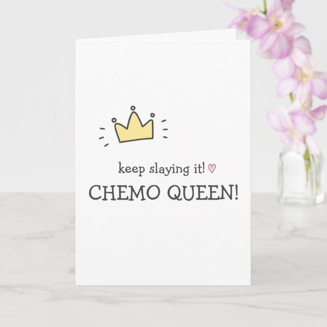 Behålla Satta! Chemo Queen! Cute Cancer kommer bra Kort (Orkide)
