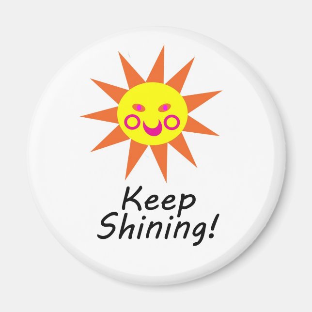 Behålla Shining Lycklig Faced Smiling Sol Magnet (Framsidan)