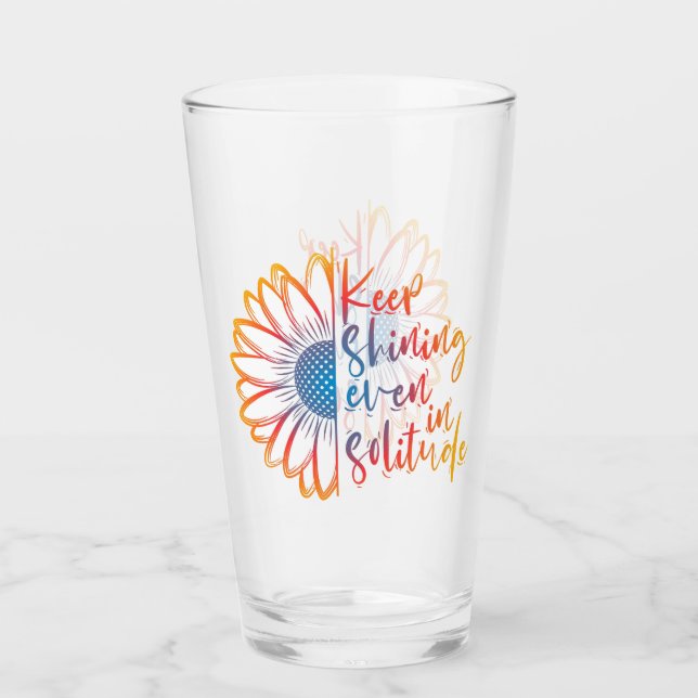 Behålla Shining Quote med solros Glaskopp (Framsida)
