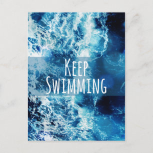 Behålla simning av oceanens motivation vykort