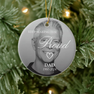 Behålla Skapar Pappa PM-ornament för Proud Proud Julgransprydnad Keramik