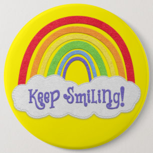BEHÅLLA SMILING! Felt look Rainbow Knapp
