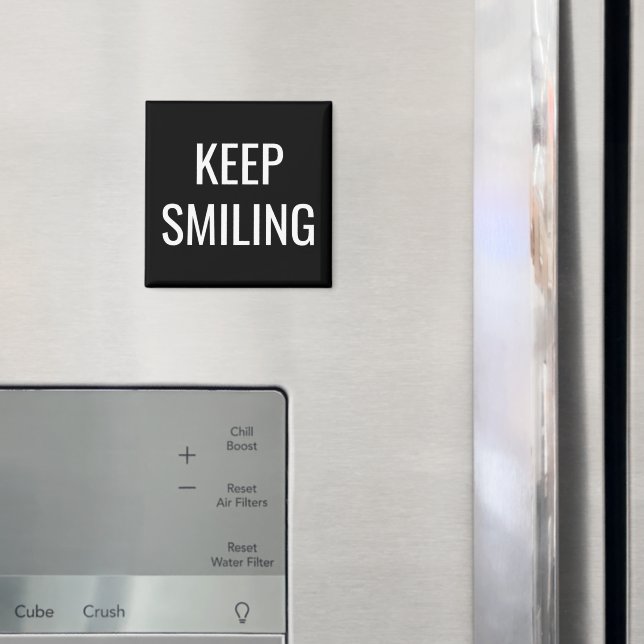 Behålla Smilning, svartvit magnet (In Situ (Fridge))