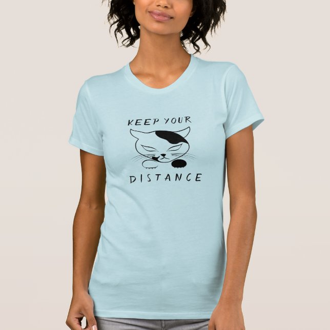 Behålla Social Avstånd Kattunge T Shirt (Framsida)