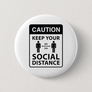 Behålla Social Avstånd Knapp