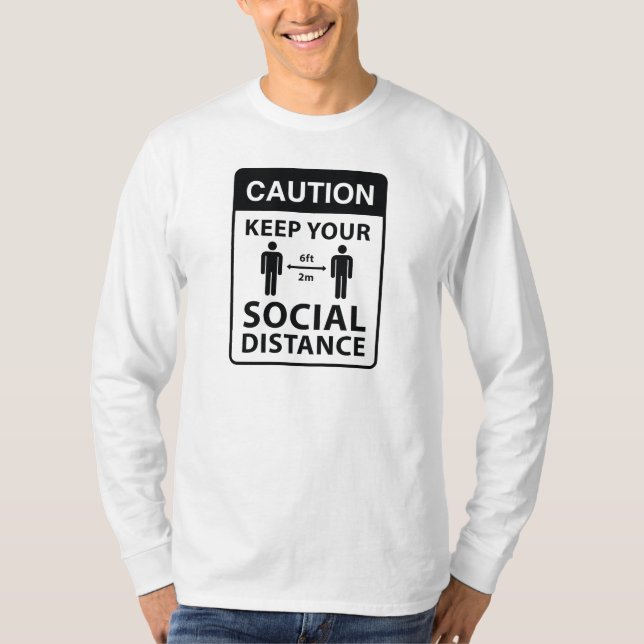 Behålla Social Avstånd T Shirt (Framsida)