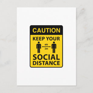 Behålla Social Avstånd Vykort