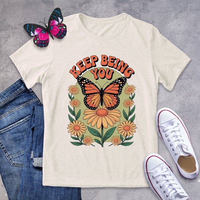Behålla som är din Monarch Butterfly Retro Shirt T (Skapare uppladdad)