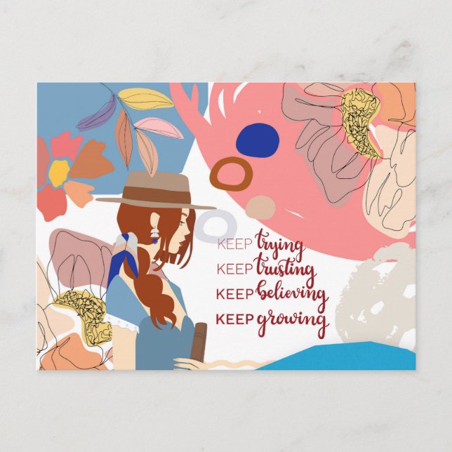 Behålla som försöker lita på att tro att citatkons vykort (Framsida)