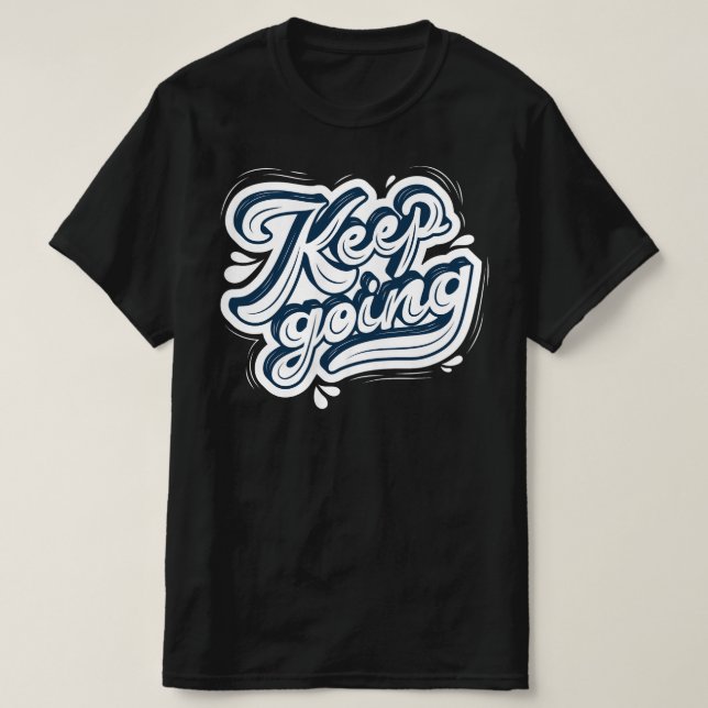 Behålla som går i marinens och vit manar svarta mo t shirt (Design framsida)