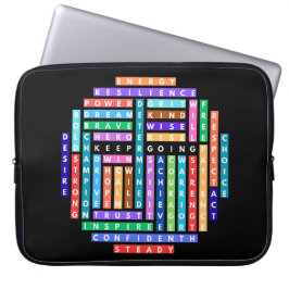 Behålla som går Motiverar sökcirkel för Ord Laptop Fodral