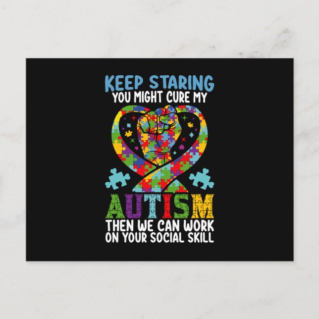 Behålla som gör att du kan väcka min autismmedvete vykort (Framsida)
