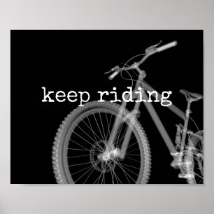 behålla som kör cykelcitat modern svartvitt poster